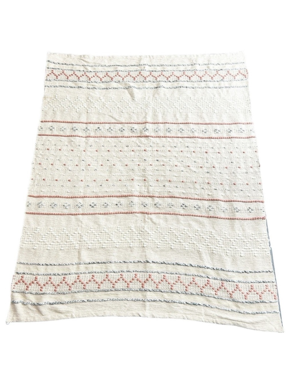 London Kaye Hand Woven Textured Bohemian Hippie Decorative Throw Afghan Blanket - Picture 2 of 6